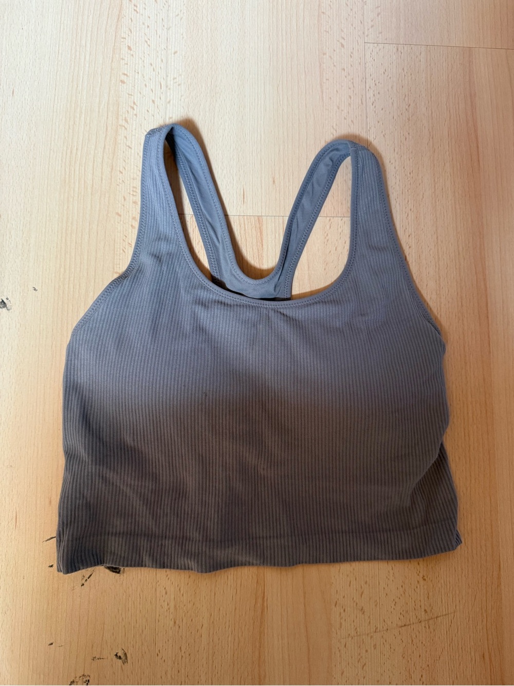 Calia Gray Ribbed Crop Top L
